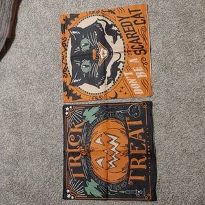 Two Halloween throw pillow covers 18x18